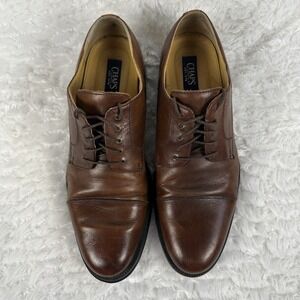 Chaps Oxford Shoes Mens Size 10M Brown Leather Cap Toe Casual Dress Career Work